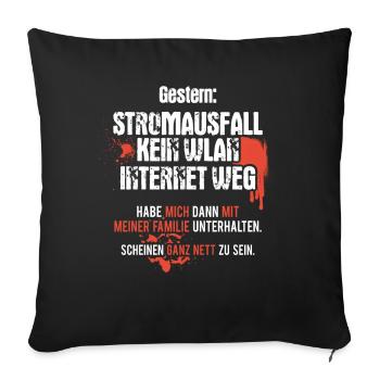 Gamer Nerd Informatiker Lustiger WLAN Spruch - Sofakissenbezug 45 x 45 cm - Schwarz - Vorne