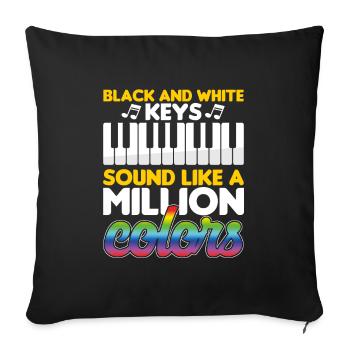 Touches noires et blanches Milion Colors Piano Pianist - Housse de coussin décorative 45 x 45 cm - noir - Devant