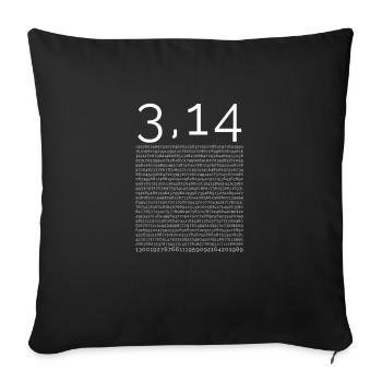 Pi, le nombre fascinant, avec 1000 décimales. - Housse de coussin décorative 45 x 45 cm - noir - Devant