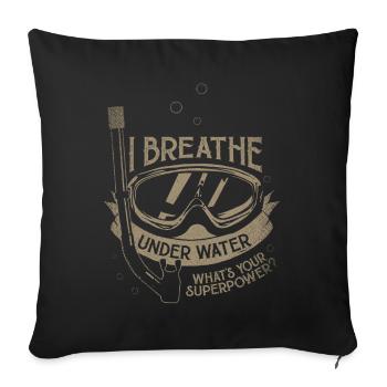 Scuba Diving diver gift diving water sport - Sofa pillowcase 17,3'' x 17,3'' (45 x 45 cm) - black - Front
