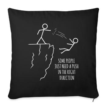 Sarkastisches Strichmännchen, Motivation - Sofakissenbezug 45 x 45 cm - Schwarz - Vorne