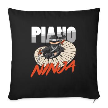 Piano Ninja Pianiste Piano Player Musicien Musique - Housse de coussin décorative 45 x 45 cm - noir - Devant