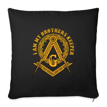 Brothers Keeper Illuminati Symbole Maçonnique - Housse de coussin décorative 45 x 45 cm - noir - Devant