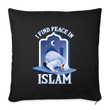 Peace In Islam Muslim Allah Prayer Mosque Namaz - Sofa pillowcase 17,3'' x 17,3'' (45 x 45 cm) - black - Front