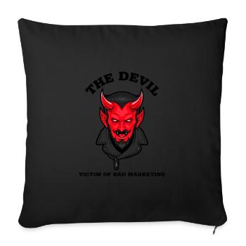 THE DEVIL - VICTIM OF BAD MARKETING - Sofakissenbezug 45 x 45 cm - Schwarz - Vorne