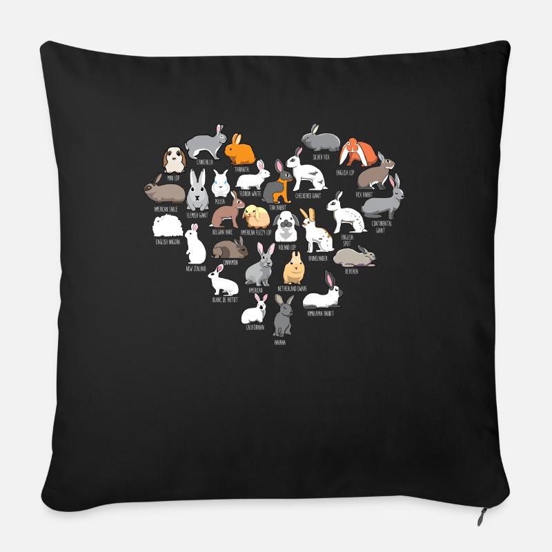 Hasen & Häschen Geschenk Rabbit Schlappohr - Sofakissenbezug 45 x 45 cm - Schwarz