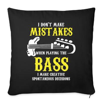 Bass player bass player bass guitar gift idea - Sofa pillowcase 17,3'' x 17,3'' (45 x 45 cm) - black - Front