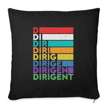 Cadeau de musique classique d'orchestre de chef d'orchestre - Housse de coussin décorative 45 x 45 cm - noir - Devant