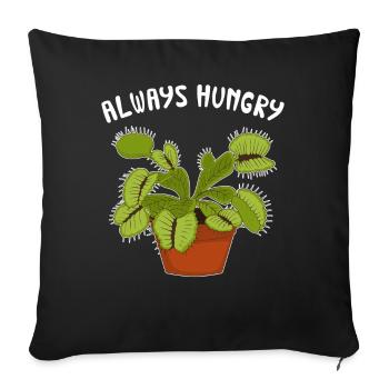 Always Hungry Funny Venus Flytrap print - Sofa pillowcase 17,3'' x 17,3'' (45 x 45 cm) - black - Front