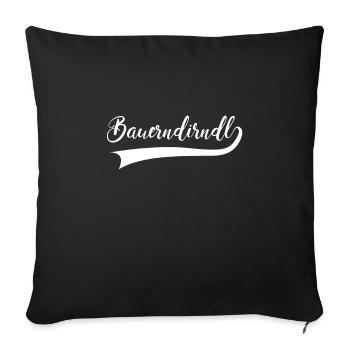 Bauerndirndl Dirndl Trachtenshirt Bauernmädchen - Sofakissenbezug 45 x 45 cm - Schwarz - Vorne