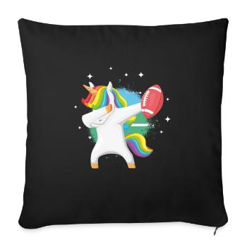 American Football Rugby Unicorn Rugby Player Gift - Sofa pillowcase 17,3'' x 17,3'' (45 x 45 cm) - black - Front