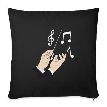 Conductor Orchestra Instrument Notes Music Gift - Sofa pillowcase 17,3'' x 17,3'' (45 x 45 cm) - black - Front