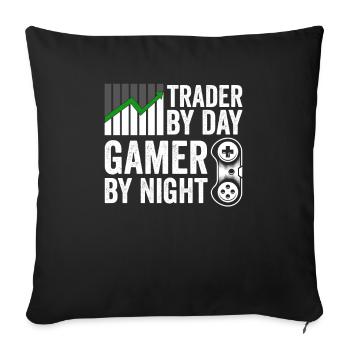 Funny Stock Exchange Day Trader Wall Street Stocks - Sofa pillowcase 17,3'' x 17,3'' (45 x 45 cm) - black - Front