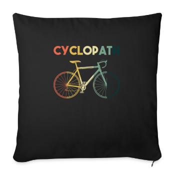 Cyclopathe cycliste vélo vélo VTT cadeau - Housse de coussin décorative 45 x 45 cm - noir - Devant