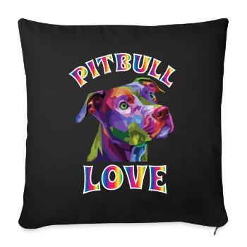 Pitbull Love, Pitbull Puppy Dog Breeder - Sofa pillowcase 17,3'' x 17,3'' (45 x 45 cm) - black - Front