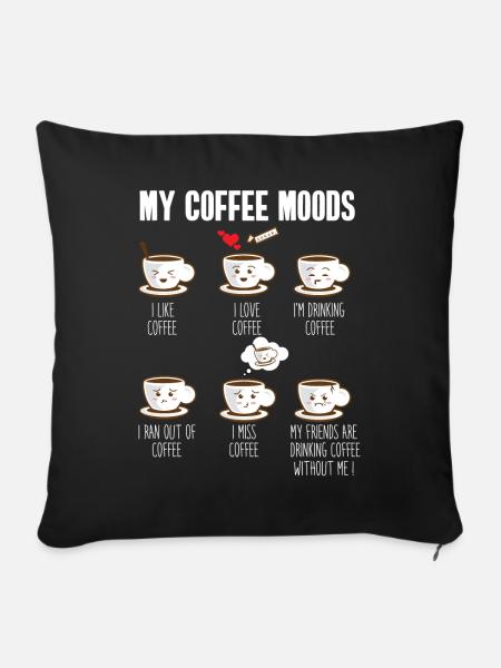Meine Kaffe Stimmung Kaffeetassen - Sofakissenbezug 45 x 45 cm - Schwarz
