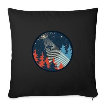 UFO Alien Abduction Retro Aliens Spaceship Cadeau - Housse de coussin décorative 45 x 45 cm - noir - Devant