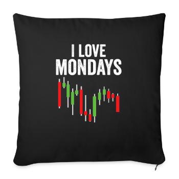 Funny stock market day traders Wall Street stocks - Sofa pillowcase 17,3'' x 17,3'' (45 x 45 cm) - black - Front