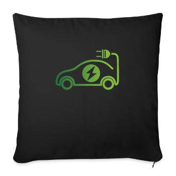 Electric Car Drive Vehicle Automobile Ecar Charge - Sofa pillowcase 17,3'' x 17,3'' (45 x 45 cm) - black - Front
