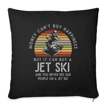 Jetski JetSki Fahren, Wassersport - Sofakissenbezug 45 x 45 cm - Schwarz - Vorne