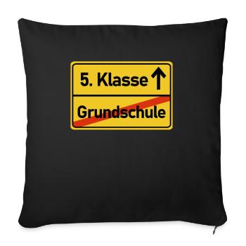 5. Klasse Einschulung Schuloutfit Schule Geschenk - Sofakissenbezug 45 x 45 cm - Schwarz - Vorne