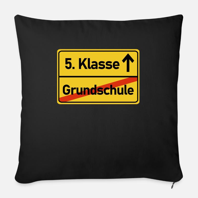 5. Klasse Einschulung Schuloutfit Schule Geschenk - Sofakissenbezug 45 x 45 cm - Schwarz