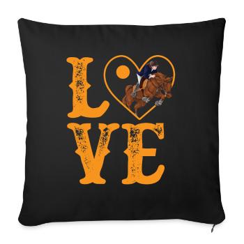 Horseback Riding, Horse, Lover, Horses - Sofa pillowcase 17,3'' x 17,3'' (45 x 45 cm) - black - Front