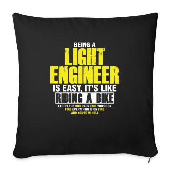 Light Engineer Lighting Music Live Band Rock Gift - Sofa pillowcase 17,3'' x 17,3'' (45 x 45 cm) - black - Front