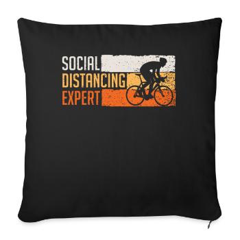 Cycling is my social distancing - Sofa pillowcase 17,3'' x 17,3'' (45 x 45 cm) - black - Front