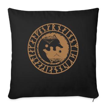 ying yan Odin norse mythology - Sofa pillowcase 17,3'' x 17,3'' (45 x 45 cm) - black - Front