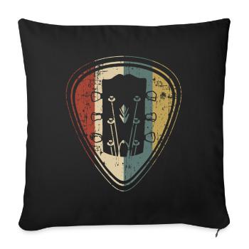 Gutiar Player Plectrum Gift, Guitarist in Band - Sofa pillowcase 17,3'' x 17,3'' (45 x 45 cm) - black - Front