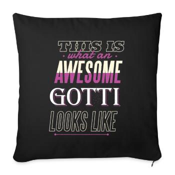 Gotti Fragen Firmgotti Taufgotti Gotti Geschenk - Sofakissenbezug 45 x 45 cm - Schwarz - Vorne