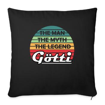 Götti Firmgötti Taufgötti Gotti Geschenkidee - Sofakissenbezug 45 x 45 cm - Schwarz - Vorne