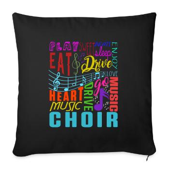 Choir Music Chorus Choral Music Conductor Gift - Sofa pillowcase 17,3'' x 17,3'' (45 x 45 cm) - black - Front