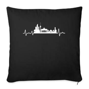 Berlin Coup de cœur Skyline berlinois cadeau - Housse de coussin décorative 45 x 45 cm - noir - Devant