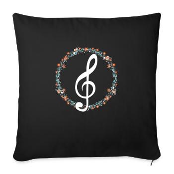 Clef Floral Choir Choral Music Musician Singer - Sofa pillowcase 17,3'' x 17,3'' (45 x 45 cm) - black - Front