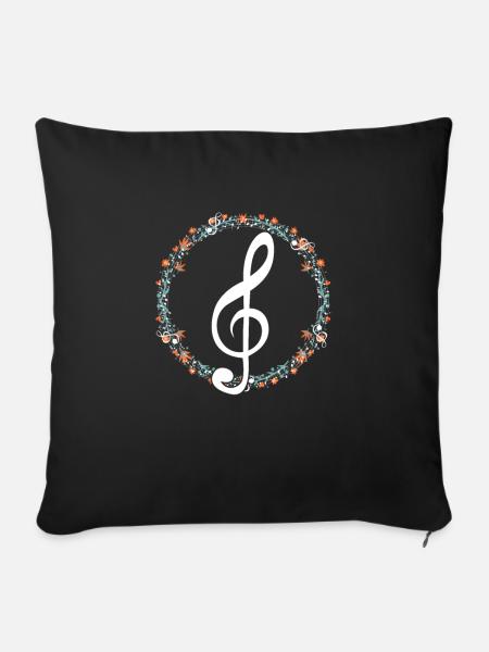 Clef Floral Chor Chor musikmusiker Sänger - Sofakissenbezug 45 x 45 cm - Schwarz