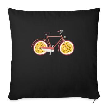 Vélo Passion Fruit Wheels Bike Cycling Biker - Housse de coussin décorative 45 x 45 cm - noir - Devant