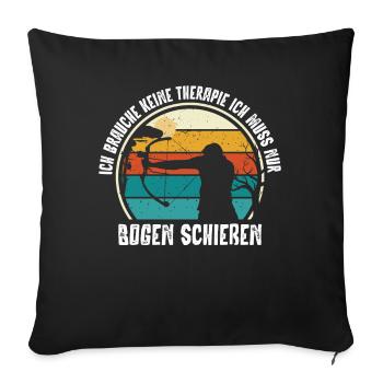 Bogenschießen, Archery, Langbogen, Compound - Sofakissenbezug 45 x 45 cm - Schwarz - Vorne