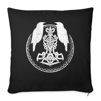 Viking Celtic Huginn - Housse de coussin décorative 45 x 45 cm - noir - Devant