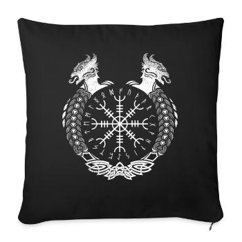 Vikings, Vikings et symboles - Housse de coussin décorative 45 x 45 cm - noir - Devant