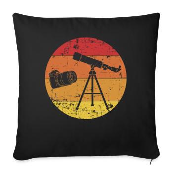 Retro Sunset Photographer Astrophotography print - Sofa pillowcase 17,3'' x 17,3'' (45 x 45 cm) - black - Front