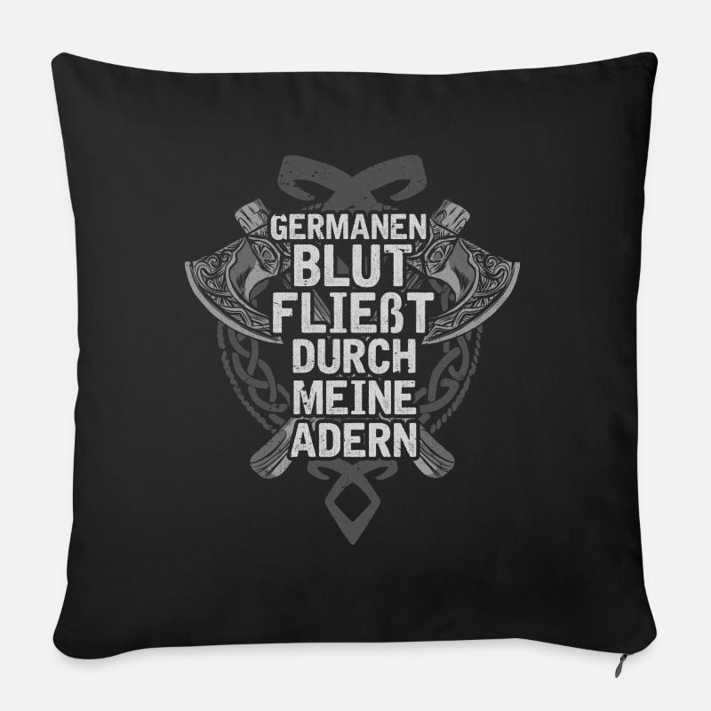 Le sang de Germain coule dans mes veines, Odin - Housse de coussin décorative 45 x 45 cm - noir