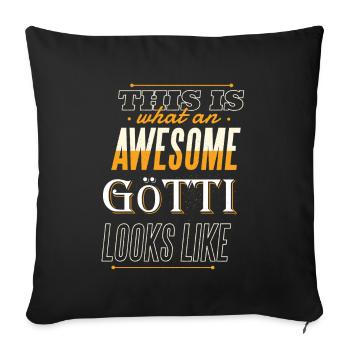 Götti Fragen Firmgötti Taufgötti Götti Geschenk - Sofakissenbezug 45 x 45 cm - Schwarz - Vorne