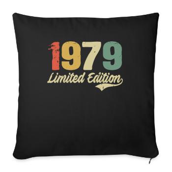 43rd birthday 43 years gift born in 1979 - Sofa pillowcase 17,3'' x 17,3'' (45 x 45 cm) - black - Front
