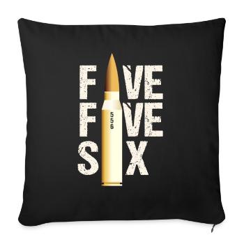 556 AR15 Amant des armes munitions - Housse de coussin décorative 45 x 45 cm - noir - Devant