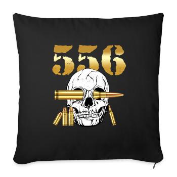 556 AR15 Amant des armes munitions - Housse de coussin décorative 45 x 45 cm - noir - Devant