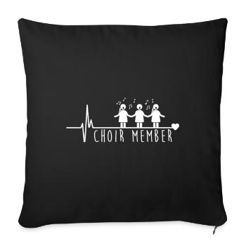 Choir Member Heartbeat Chorus Choral Music Notes - Sofa pillowcase 17,3'' x 17,3'' (45 x 45 cm) - black - Front