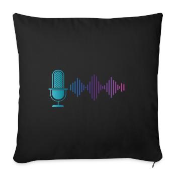 Microphone Musique Chantant Karaoke Sound Engeneer - Housse de coussin décorative 45 x 45 cm - noir - Devant