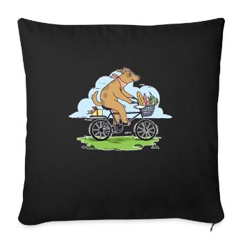 Dog Biking Bike Bicycle Cycling Mountain Bike Gift - Sofa pillowcase 17,3'' x 17,3'' (45 x 45 cm) - black - Front